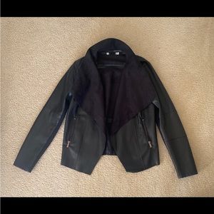 Black leather blazer